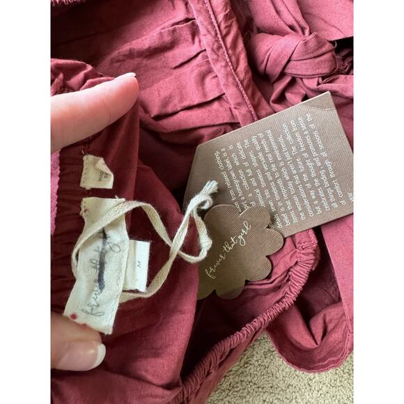 NWT Forever That Girl Anthropologie Scalloped Mini Dress Rusty Brown size Medium - Picture 10 of 13